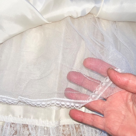 Vintage Dress Jessica McClintock Size 4 Sheer Lace Ivory Communion Flower Girl - Picture 7 of 14